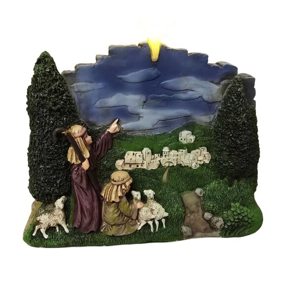 New Light-Up Nativity Figurine Hand-Painted Resin Christmas Tells a Story - Picture 3 of 8